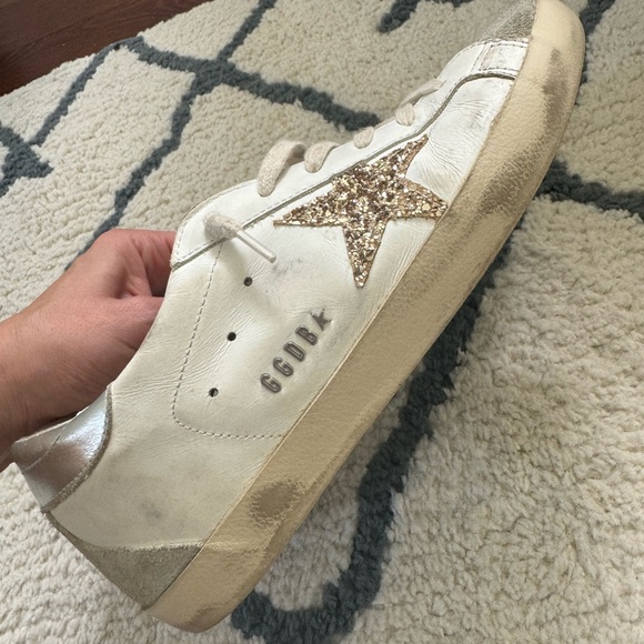 Golden Goose  with gold glitter star and ice-gray suede inserts size 40 - Picture 9 of 9